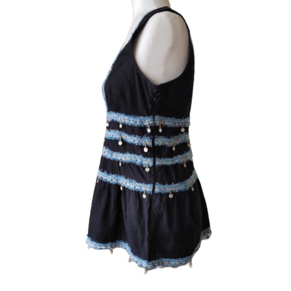 Free People Embellished Beaded V Neck Tank Top - Picture 3 of 6